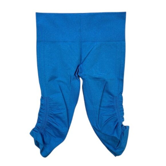 Lululemon Women’s XS In The Flow Crop II Heathered Blue Seamless Yoga Leggings - Picture 1 of 10